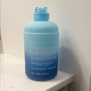 Large Gradient Blue Motivational Water Bottle - Home Dining
